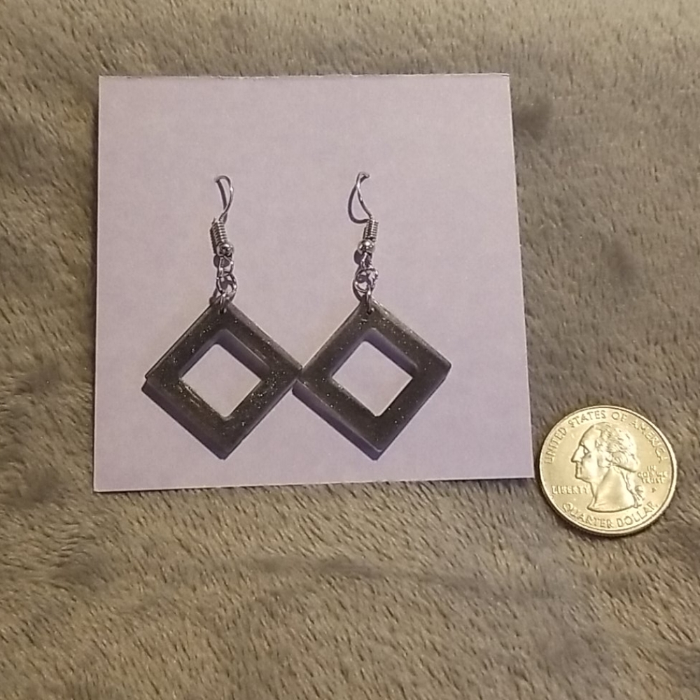 Black Sparkly Earrings- New